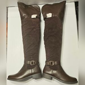 Sivan knee-high boots.  New!  Brown.  Legs are 23" tall.